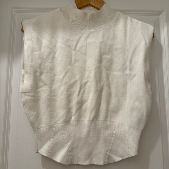 Anthropologie Pilcro Biker Muscle Mock Neck Sweater Size S in White - Picture 3 of 7